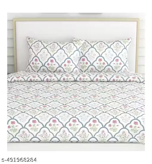 Premium Design Cotton King Size Bedsheet with 2 pillow cover