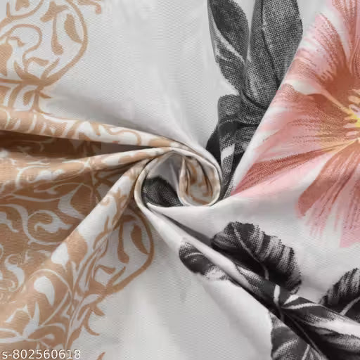 Cotton Double Fitted Bedsheet 72x78+10 Inches with 2 Pillow Covers