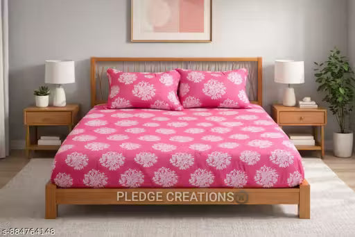 Flat Bedsheet For Single/Double Bed With Pillow Covers