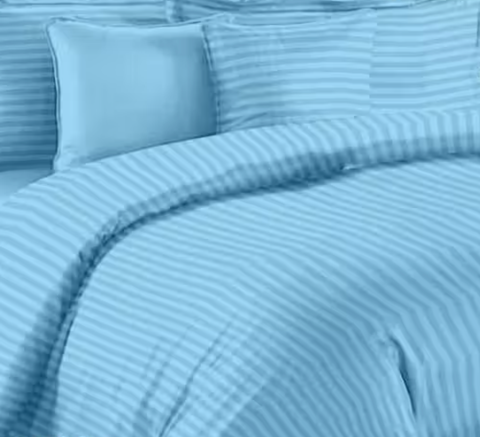 Striped Double King Size Bedsheet with Two Pillow Covers 400TC