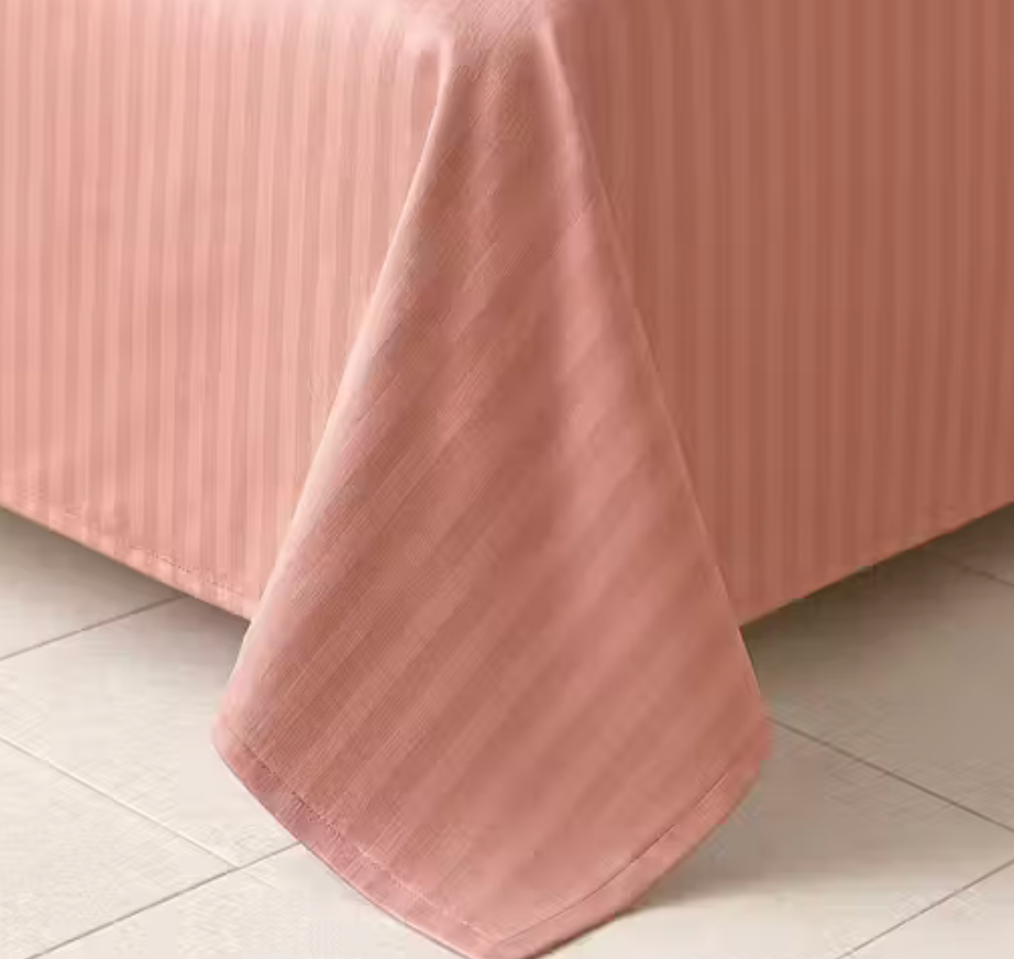 Satin Striped Double Bed Bedsheet with 2 Pillow Cover