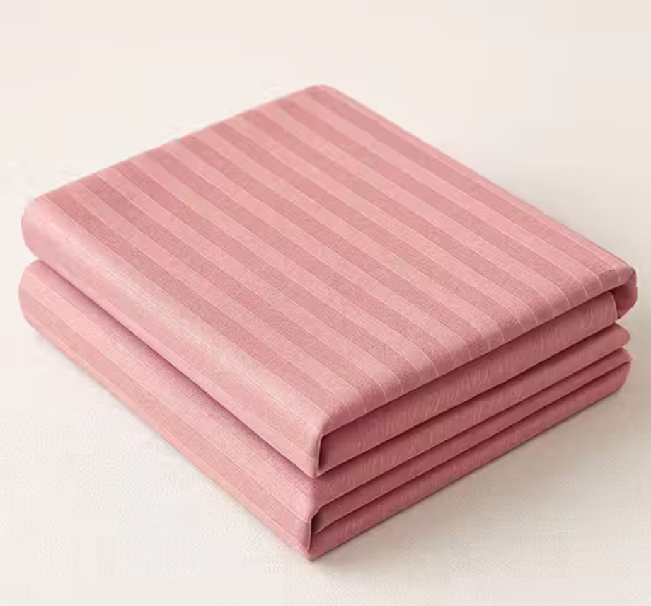 Satin Striped Double Bed Bedsheet with 2 Pillow Cover