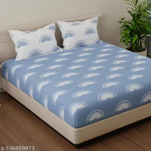 3pcs set Double Flat Bedsheet with pillow covers, 90-100 inches Queen Bed Size, 17-27 inches pillow covers