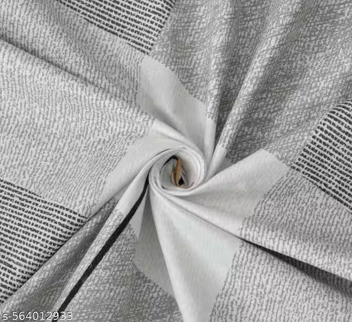 Pure Cotton 220 TC Single Bedsheet ( 90x60 Inch ) With 1 Pillow Cover ( 18x28 Inch ), Checkered ( Grey )