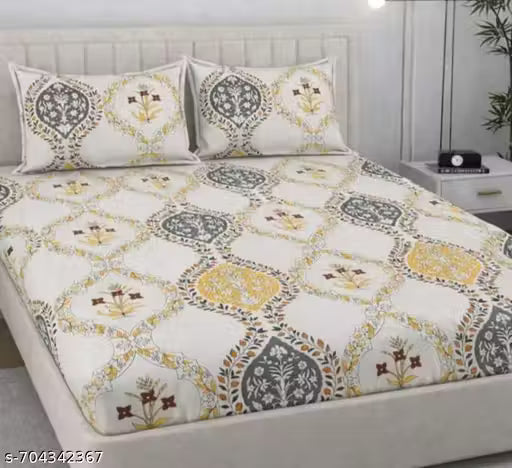Platinum Printed Bedsheets Double King Size