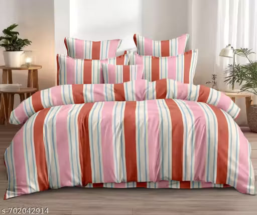 Premium Cotton King Size Bedsheet (90x100 Inches) with 2 Jumbo Pillow Covers
