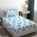 Super Soft Cotton Print One Single Bedsheet With 1 pillow cover