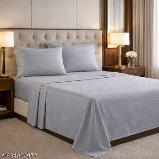 Stripe Bedsheet King Size 90×100 Soft Cotton Double Bed Sheet