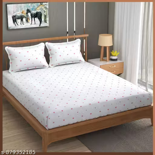 Cotton Double bedsheet set with 2 Matching pillow Covers