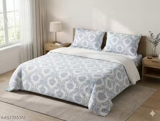 Premium King size bedsheet with two large pillow size 108*108