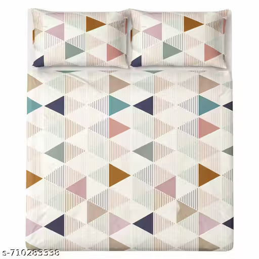 Luxury 280 TC Pure Cotton Queen Bedsheet Set - Modern & Geometric Designs