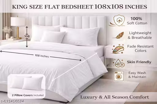 Floral Printed Double Bed Sheet | Breathable, Cooling, Fade Resistant, Durable & Lightweight