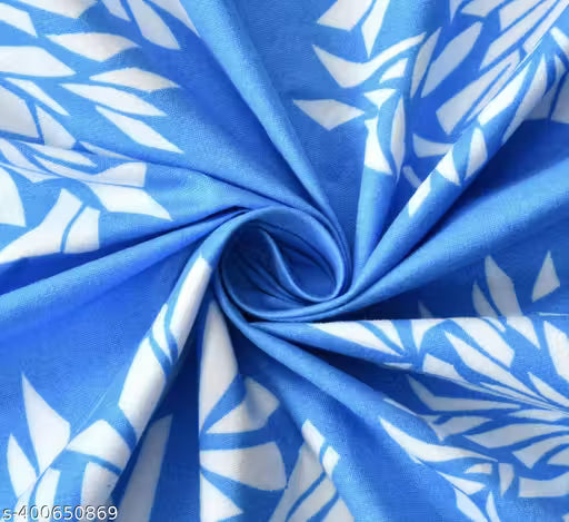 Super Soft Cotton Print One Single Bedsheet With 1 pillow cover, Blue