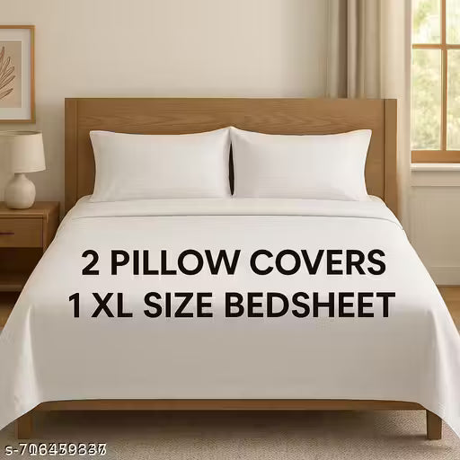 FLORAL 100% Cotton King Size Flat Bedsheet With 2 Pillow Covers(20*30)