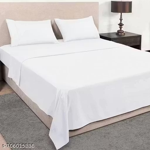 Super Soft flat bedsheet with two pillow cover