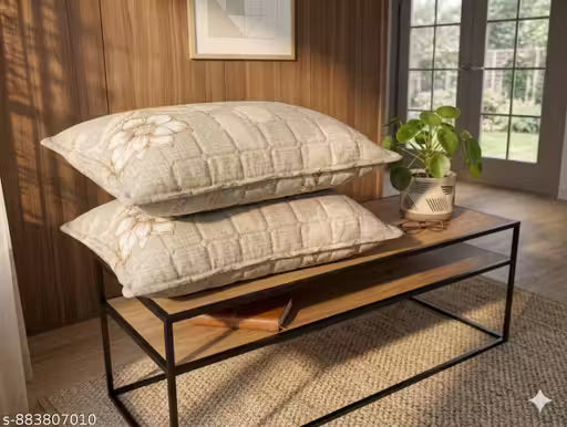 Superfine double bed cotton bedsheet with quilted pillow cover