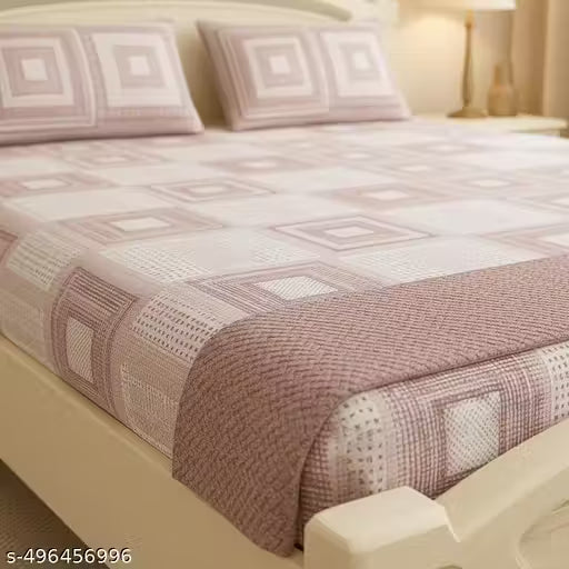 Pure Cotton King Size Double Bedsheet With 2 Pillow Covers
