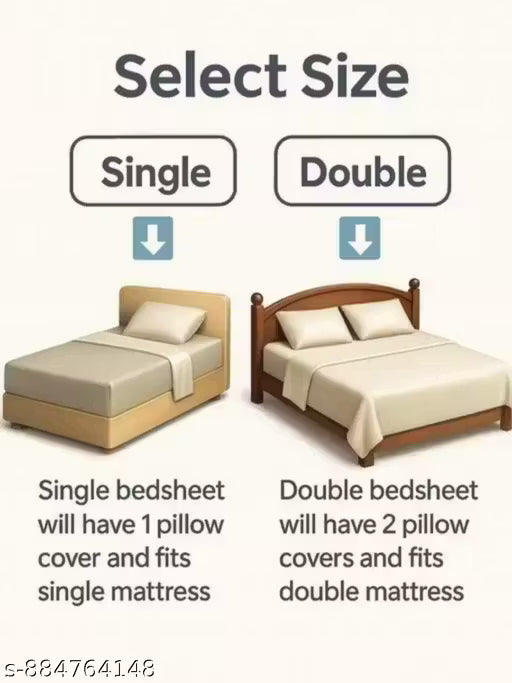 Flat Bedsheet For Single/Double Bed With Pillow Covers