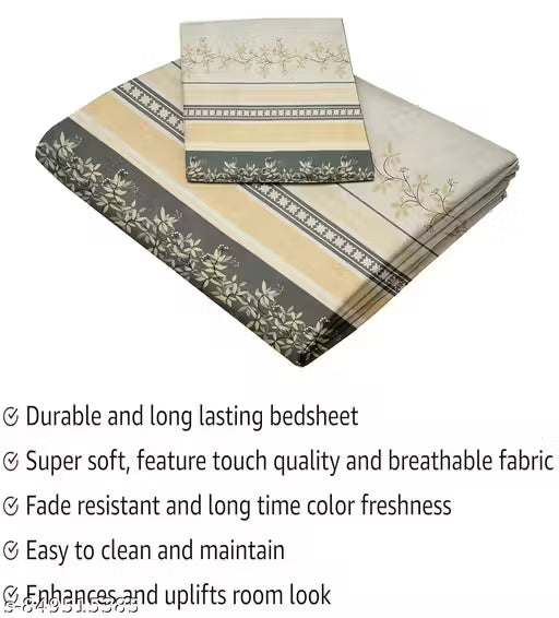 Soft Ezyption Floral Single Bed Sheet Cotton
