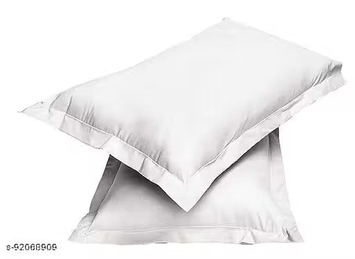 HOME PRODUCT SOLID PLAIN DOUBLE BEDSHEET WITH 2 PILLOW COVER SIZE 90X100 (white )