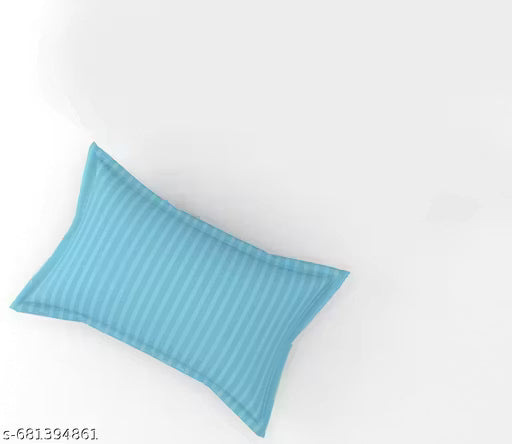 Satin Stripe SINGLE (Flat) Bedsheet | 220 TC Premium Glossy Satin 1 Bedsheet with 1 Pillow Covers |