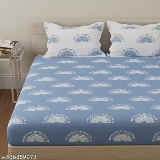 3pcs set Double Flat Bedsheet with pillow covers, 90-100 inches Queen Bed Size, 17-27 inches pillow covers