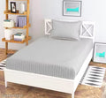 Premium Grey/ Silver Satin Stripe Single Bedsheet