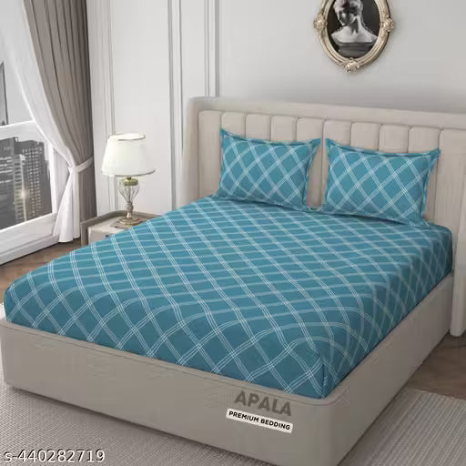 Super Soft Cotton Geometrical Printed  Double Bedsheet