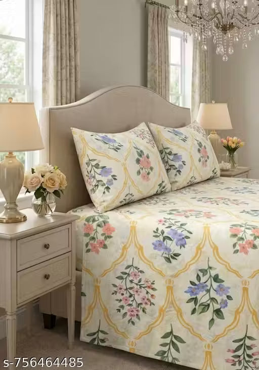 100% Cotton Feel Double Bed Bedsheet Set