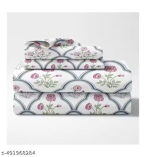 Premium Design Cotton King Size Bedsheet with 2 pillow cover