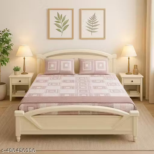 Pure Cotton King Size Double Bedsheet With 2 Pillow Covers