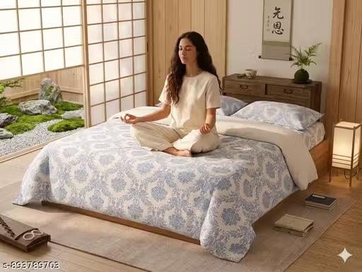 Premium King size bedsheet with two large pillow size 108*108