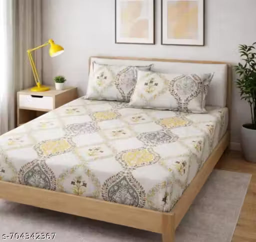 Platinum Printed Bedsheets Double King Size