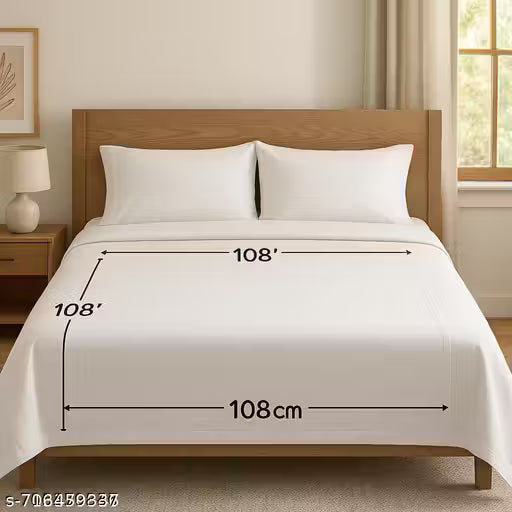 FLORAL 100% Cotton King Size Flat Bedsheet With 2 Pillow Covers(20*30)