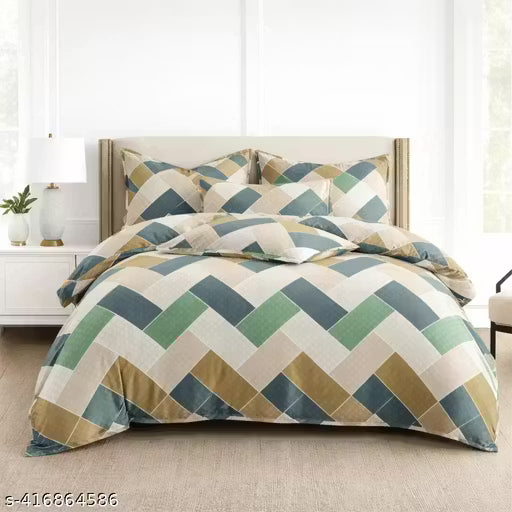 Vibrant Multicolor Geometric Printed Glace Cotton 108" x 108"