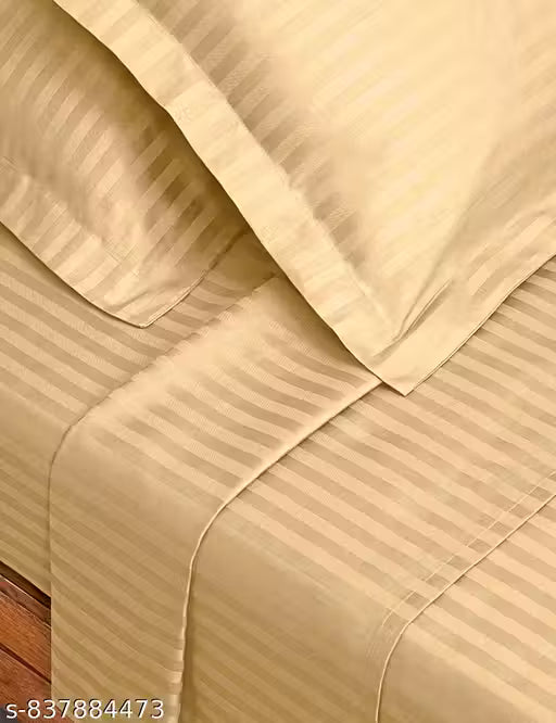 Stripe Cotton Bedsheet Queen Size 90x100 with 2 Pillow Covers