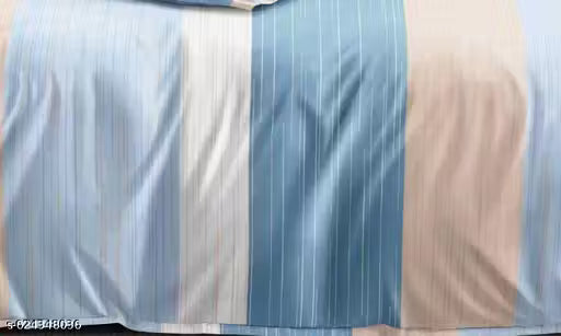 Sky Beige Stripes Design Premium Cotton Bedsheet