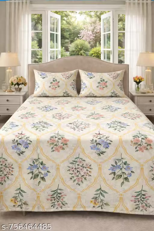 100% Cotton Feel Double Bed Bedsheet Set
