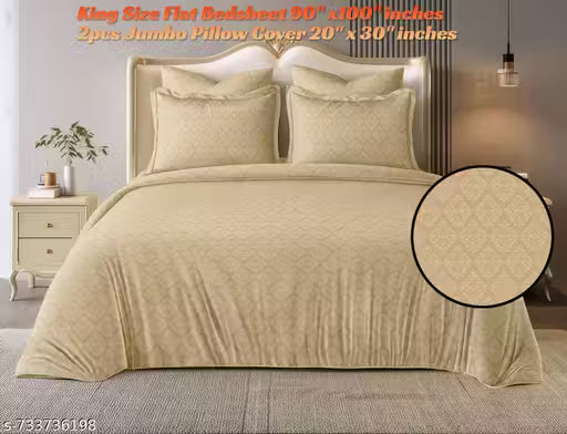 Luxury Embossed King Size Bedsheet | Soft Cotton Feel